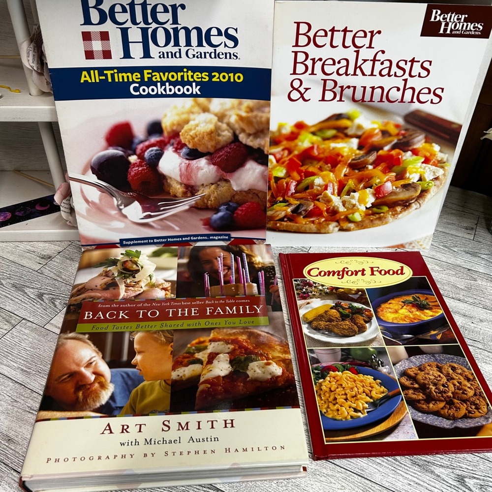 Comfort Food Cookbook Lot 4 Books/Booklets - Better Homes Gardens Art Smith